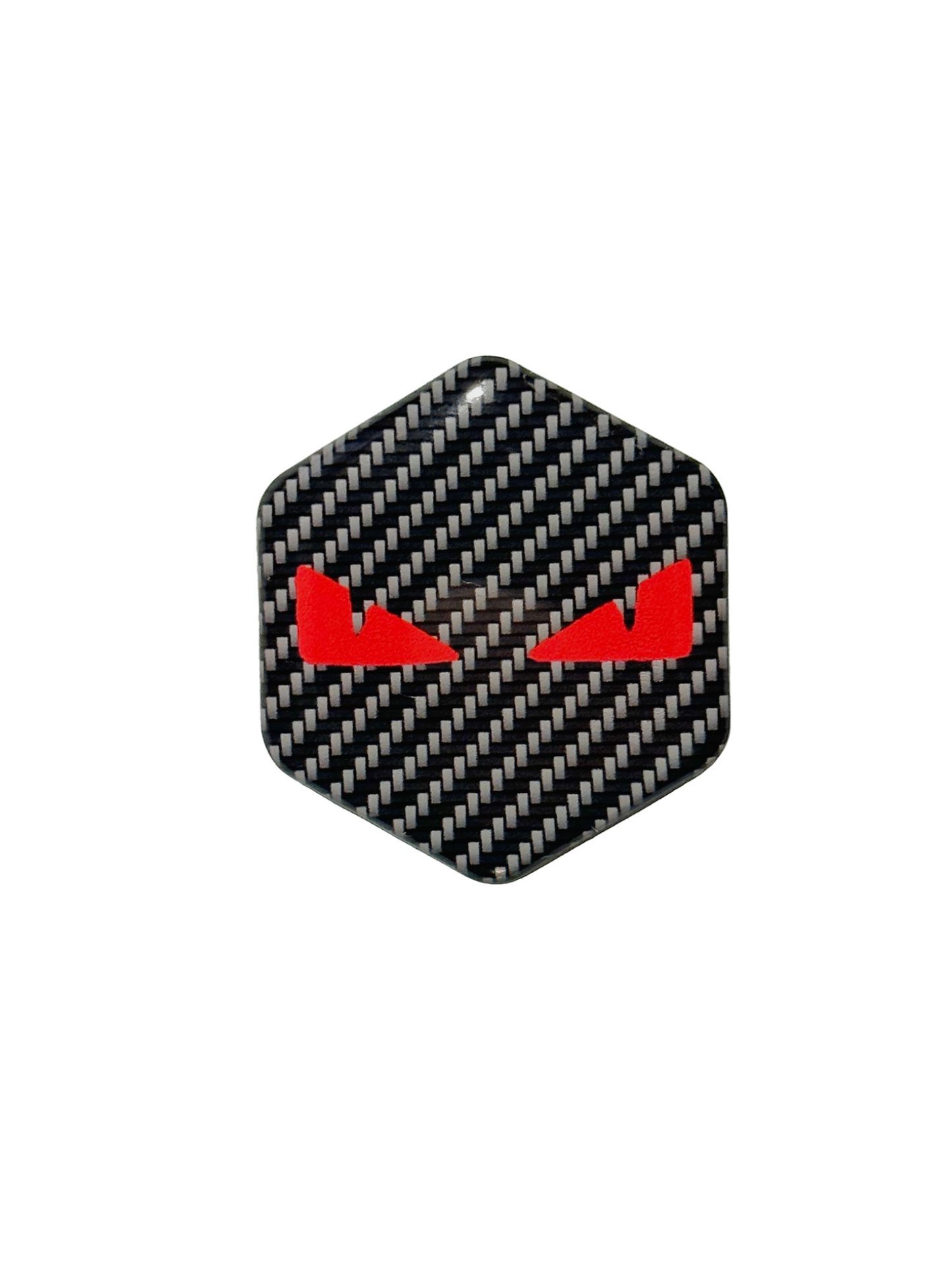 Piaggio Zip Carbon Look/Rode Boze Ogen Sticker – Carbon Look 3D Doming Logo | Scooter Accessoire
