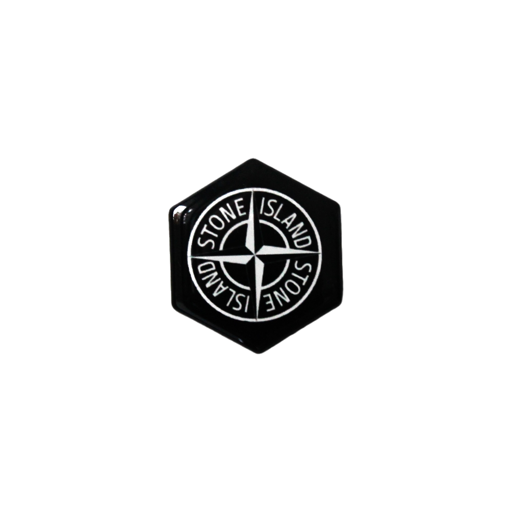 Piaggio Zip Stone Island Sticker – Zwart/Wit 3D Doming Logo | Scooter Accessoire