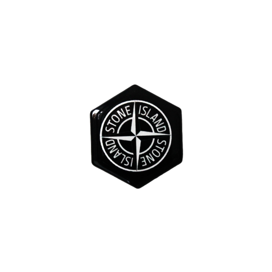 Piaggio Zip Stone Island Sticker – Zwart/Wit 3D Doming Logo | Scooter Accessoire