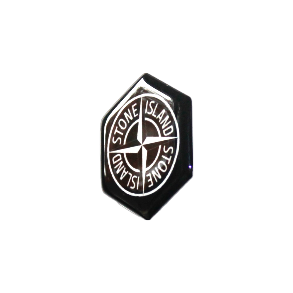 Piaggio Zip Stone Island Sticker – Zwart/Wit 3D Doming Logo | Scooter Accessoire