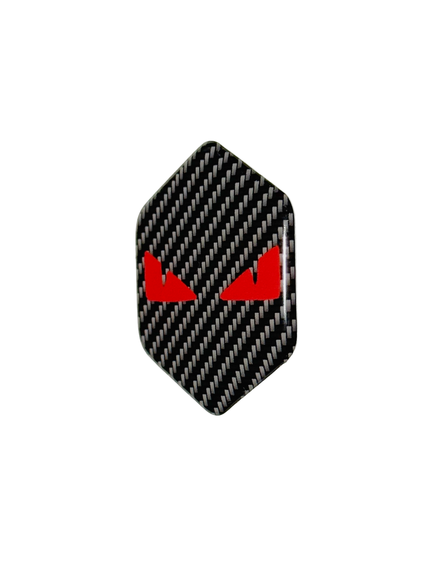 Piaggio Zip Carbon Look/Rode Boze Ogen Sticker – Carbon Look 3D Doming Logo | Scooter Accessoire