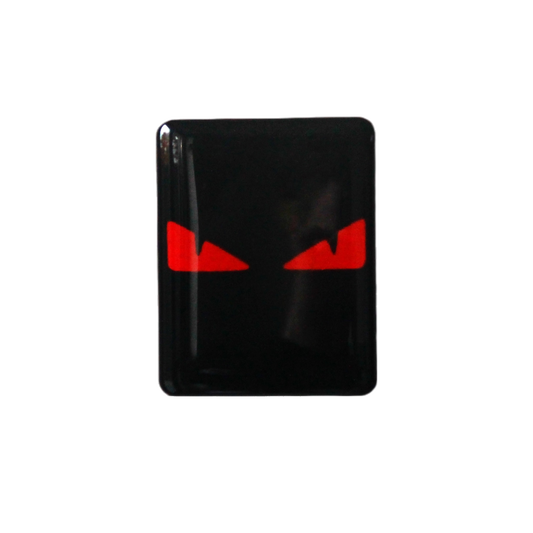 Vespa Rode Boze Ogen Sticker – Zwart 3D Doming Logo | Scooter Accessoire