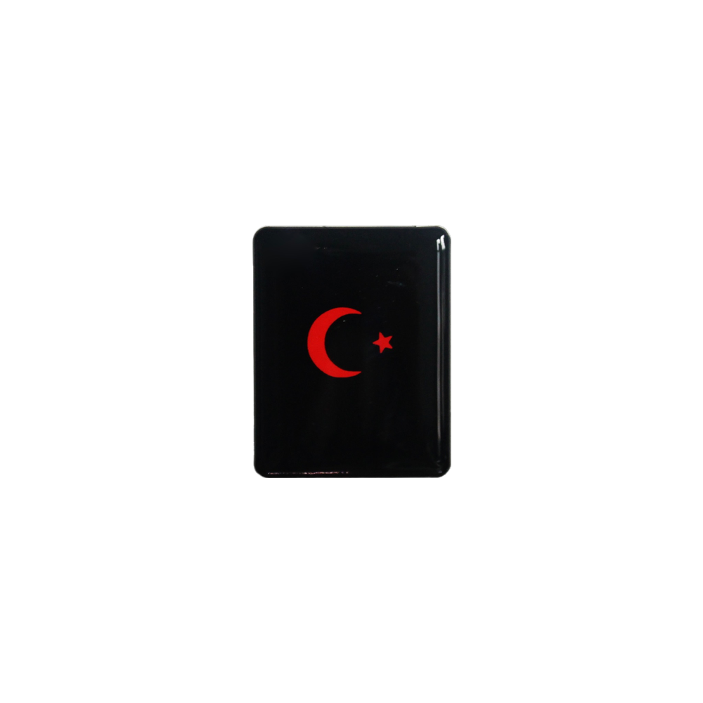 Vespa Turkse Vlag Sticker – Zwart/Rood 3D Doming Logo | Scooter Accessoire
