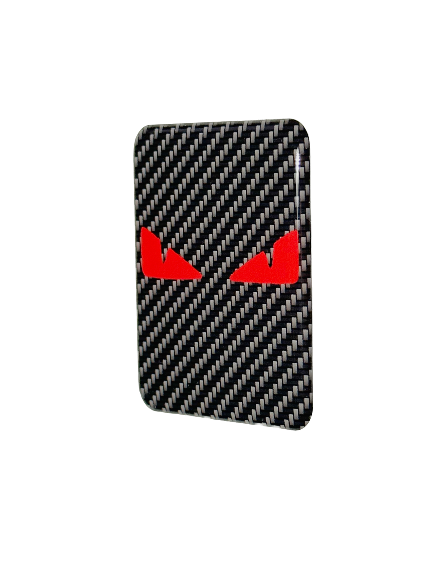 Vespa Carbon Look/Rode Boze Ogen Sticker – Carbon Look 3D Doming Logo | Scooter Accessoire