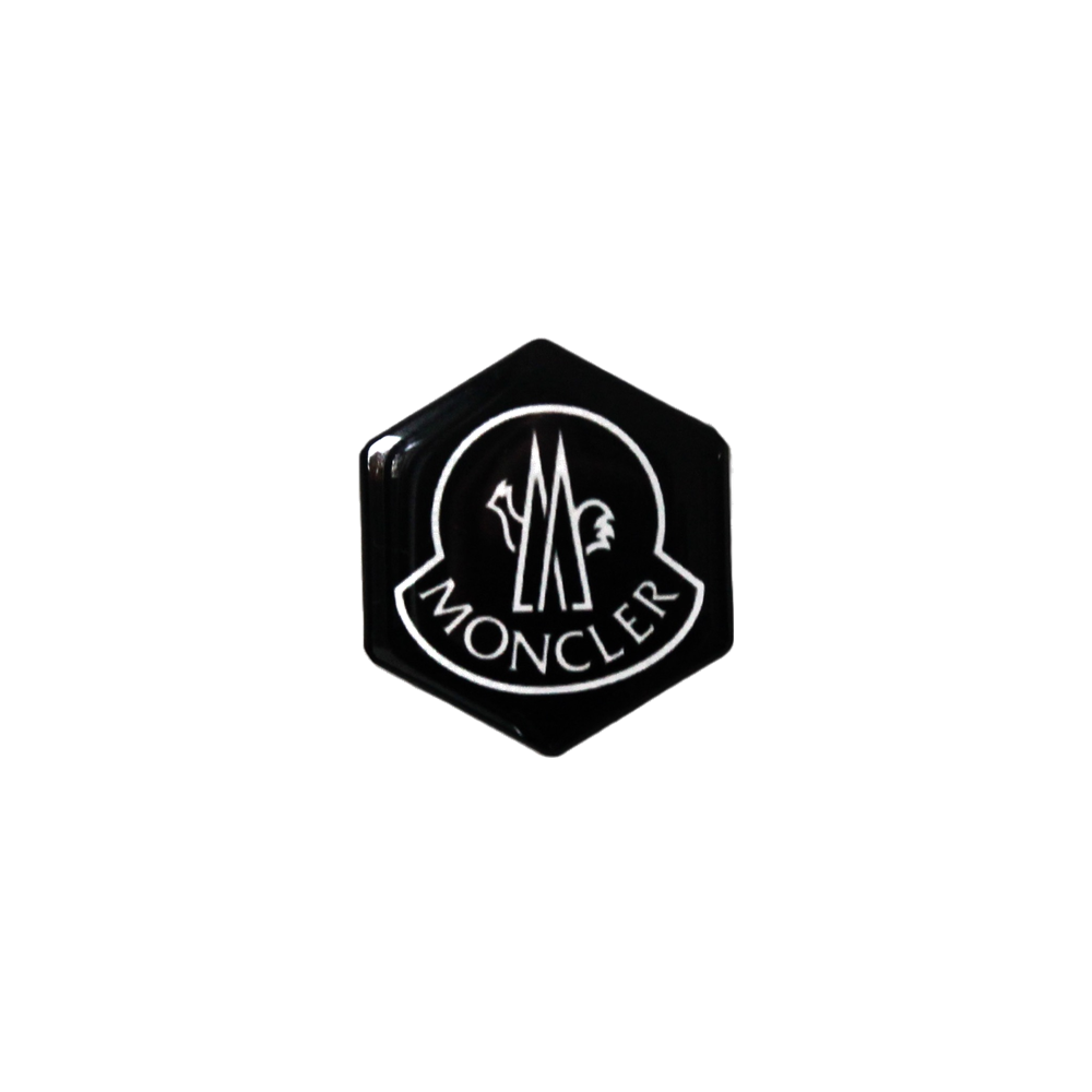 Piaggio Zip Moncler Sticker – Zwart/Wit 3D Doming Logo | Scooter Accessoire