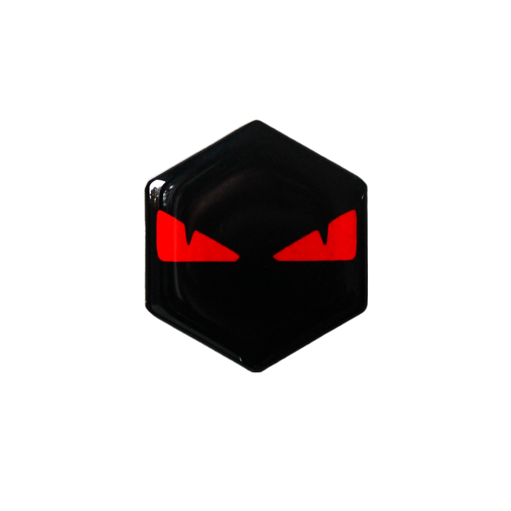 Piaggio Zip Boze Ogen Sticker – Rood 3D Doming Logo | Scooter Accessoire