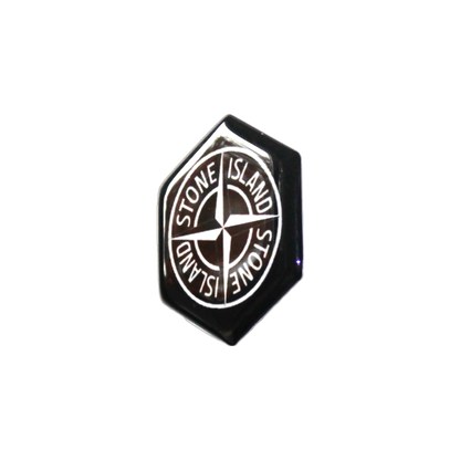 Piaggio Zip Stone Island Sticker – Zwart/Wit 3D Doming Logo | Scooter Accessoire