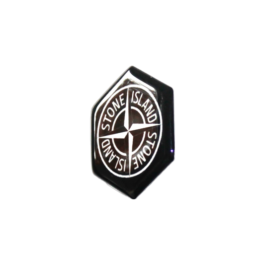 Piaggio Zip Stone Island Sticker – Zwart/Wit 3D Doming Logo | Scooter Accessoire