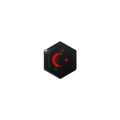 Piaggio Zip Turkse Vlag Sticker – Zwart/Rood 3D Doming Logo | Scooter Accessoire