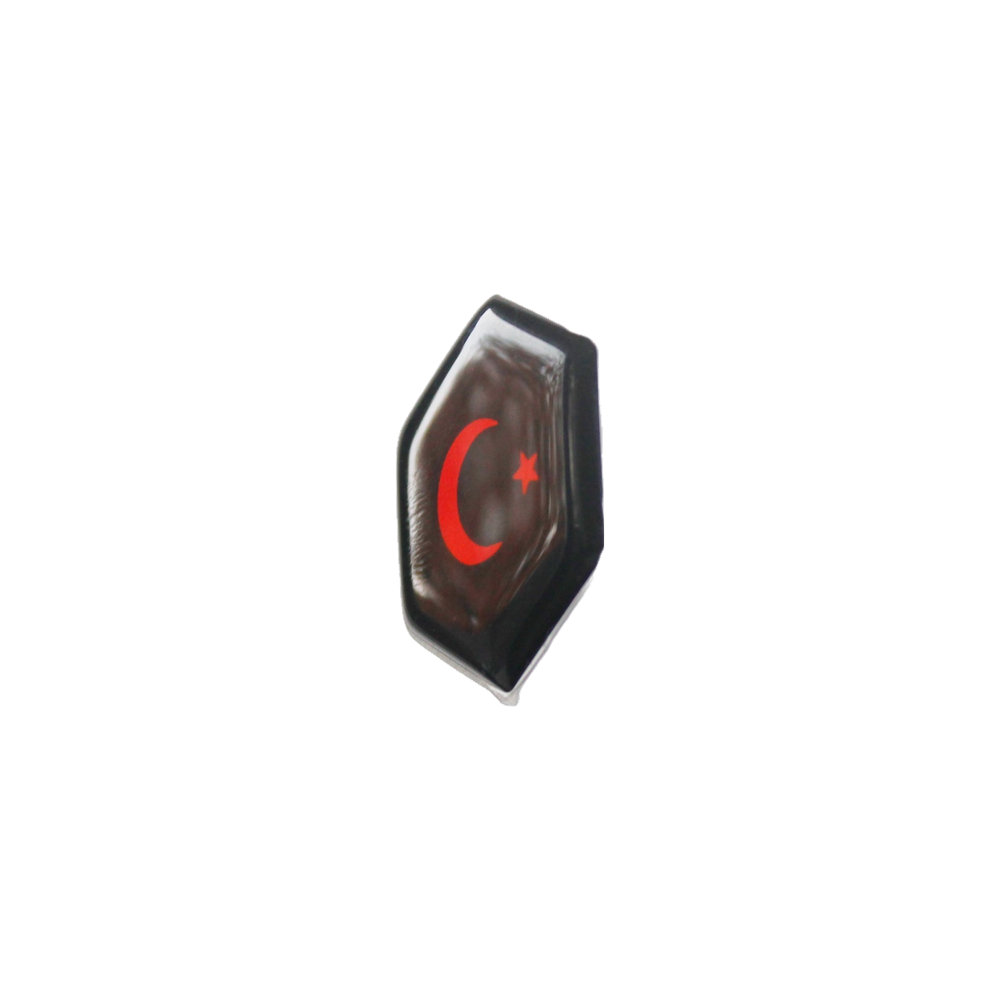 Piaggio Zip Turkse Vlag Sticker – Zwart/Rood 3D Doming Logo | Scooter Accessoire
