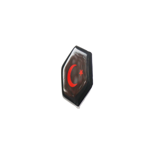 Piaggio Zip Turkse Vlag Sticker – Zwart/Rood 3D Doming Logo | Scooter Accessoire