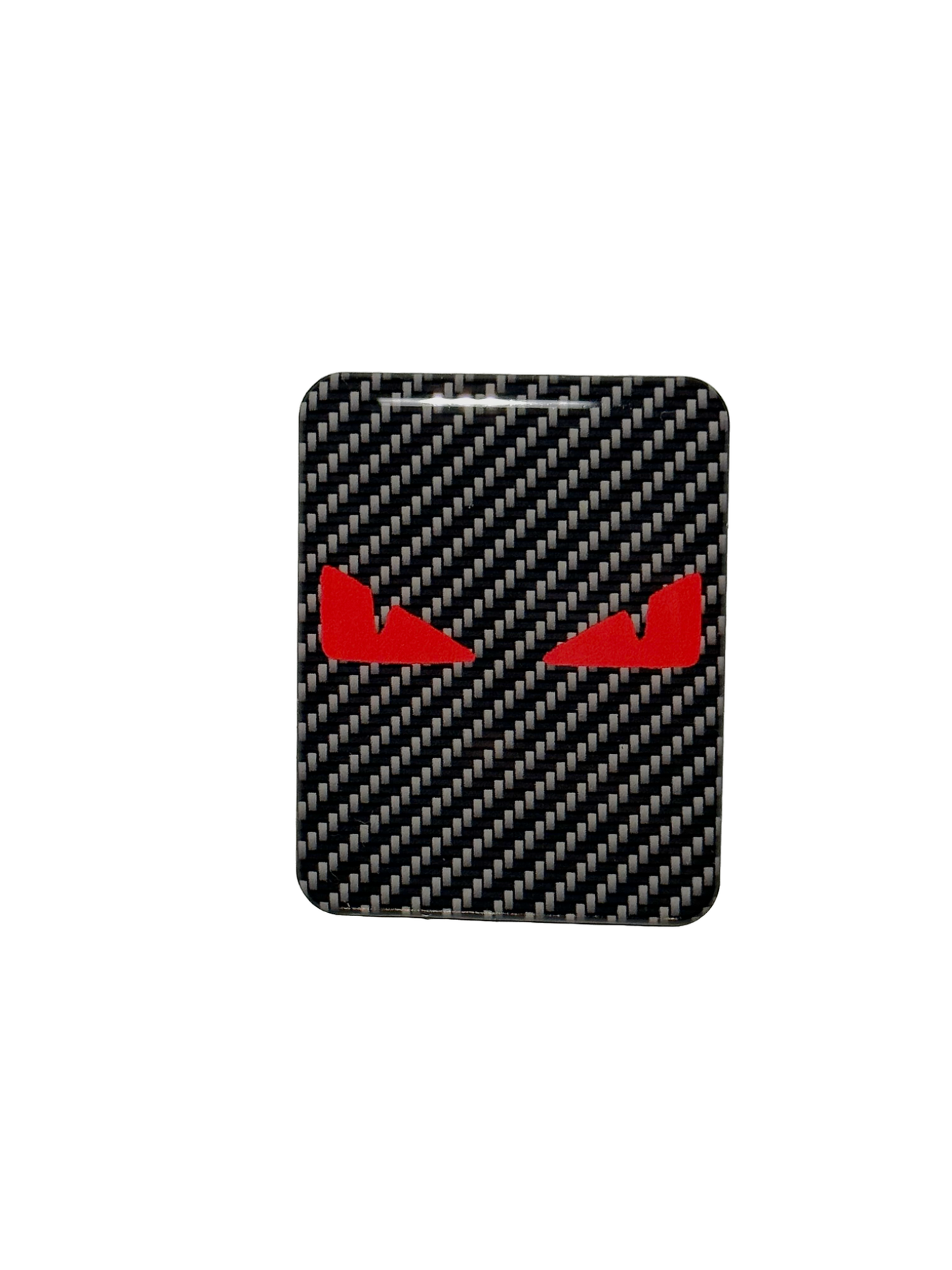 Vespa Carbon Look/Rode Boze Ogen Sticker – Carbon Look 3D Doming Logo | Scooter Accessoire