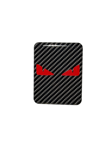 Vespa Carbon Look/Rode Boze Ogen Sticker – Carbon Look 3D Doming Logo | Scooter Accessoire