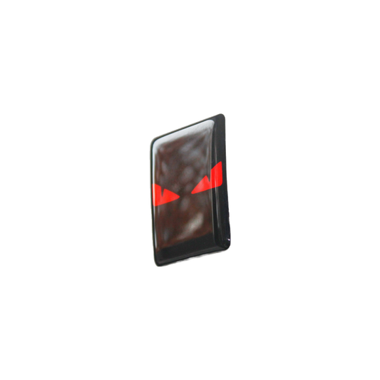 Vespa Rode Boze Ogen Sticker – Zwart 3D Doming Logo | Scooter Accessoire