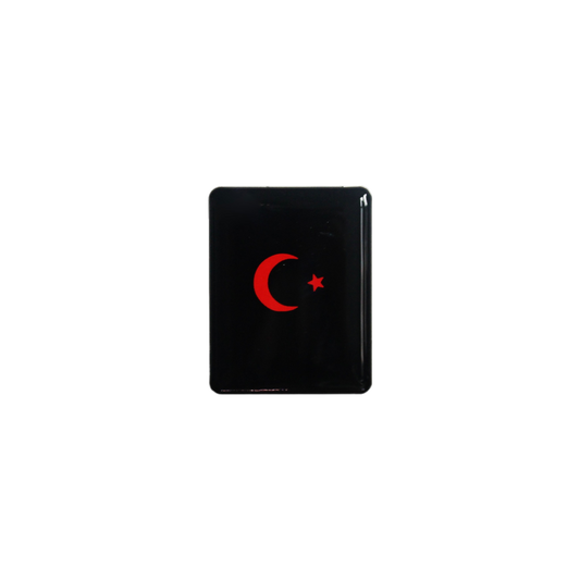 Vespa Turkse Vlag Sticker – Zwart/Rood 3D Doming Logo | Scooter Accessoire