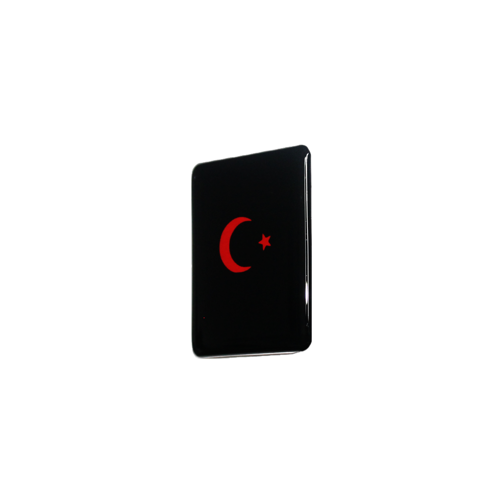 Vespa Turkse Vlag Sticker – Zwart/Rood 3D Doming Logo | Scooter Accessoire