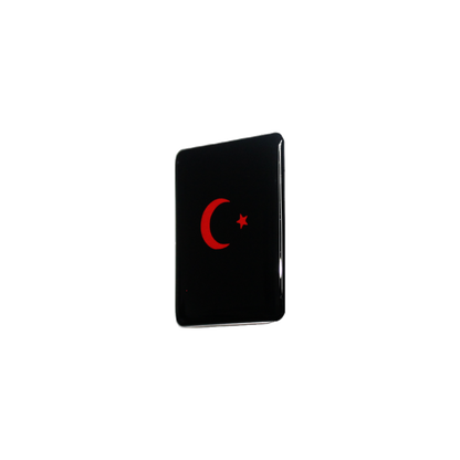 Vespa Turkse Vlag Sticker – Zwart/Rood 3D Doming Logo | Scooter Accessoire