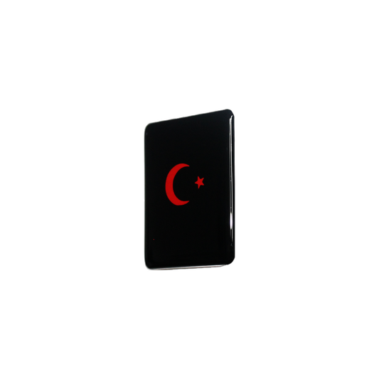 Vespa Turkse Vlag Sticker – Zwart/Rood 3D Doming Logo | Scooter Accessoire